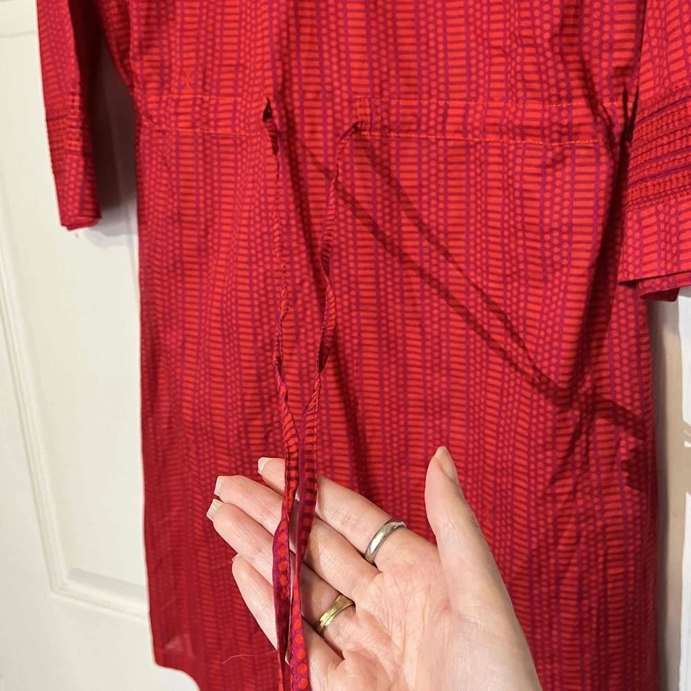 Tory Burch Womens Tunic Dress Tie-Waist Hook Front Cover Up Beach Summer Large